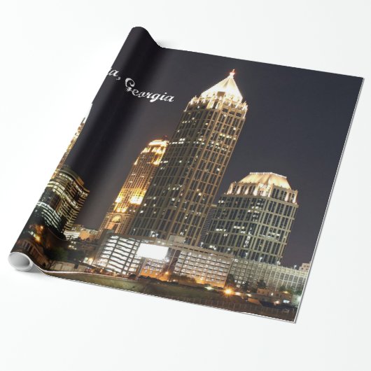 Atlanta, Georgia Skyline Geschenkpapier (Ungerollt)