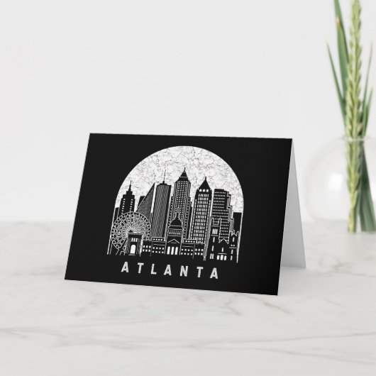 Atlanta Georgia Skyline Karte (Vorderseite)