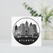 Atlanta Georgia Skyline Karte (Stehend Vorderseite)