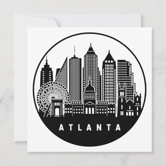 Atlanta Georgia Skyline Karte (Vorderseite)