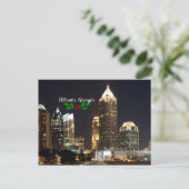 Atlanta, Georgia Skyline mit Weihnachtsheiliger Postkarte (Stehend Vorderseite)