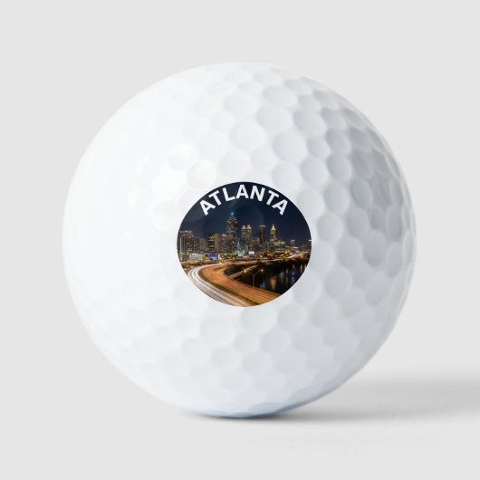 Atlanta Georgia Skyline, Night City Lights Souveni Golfball (Vorderseite)