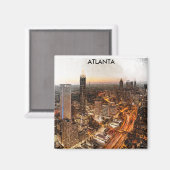 Atlanta Georgia Skyline Panorama View Magnet (Vorderseite/Rückseite)