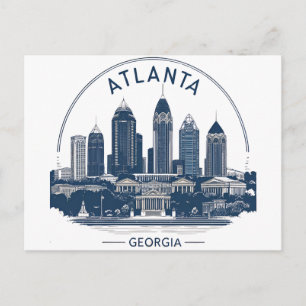 Atlanta Georgia Skyline Postkarte