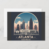 Atlanta Georgia Skyline Postkarte (Vorne/Hinten)