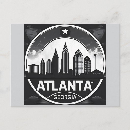 Atlanta Georgia Skyline Postkarte (Vorderseite)