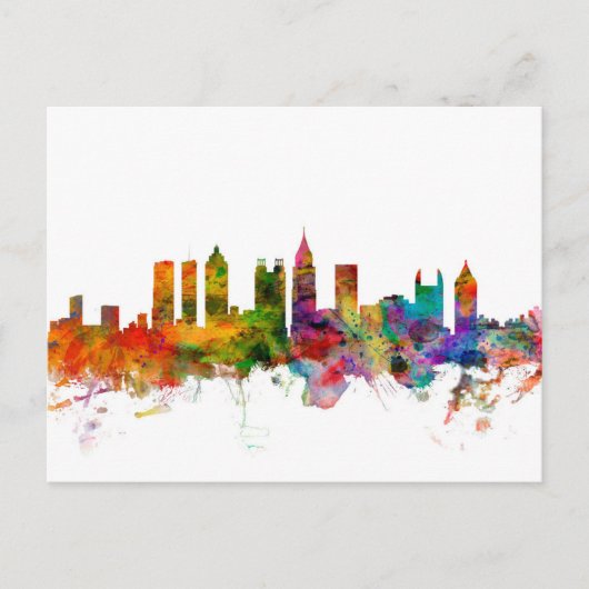 Atlanta Georgia Skyline Postkarte (Vorderseite)