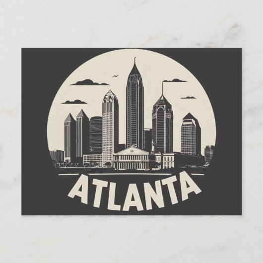 Atlanta Georgia Skyline Postkarte (Vorderseite)