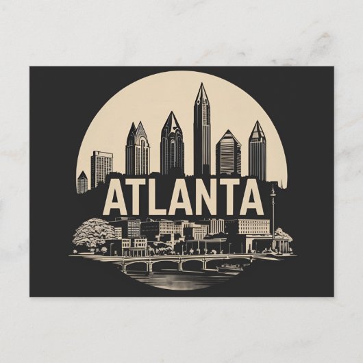 Atlanta Georgia Skyline Postkarte (Vorderseite)