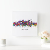 Atlanta Georgia Skyline Quadratische Wanduhr (Zuhause)