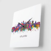Atlanta Georgia Skyline Quadratische Wanduhr (Winkel)
