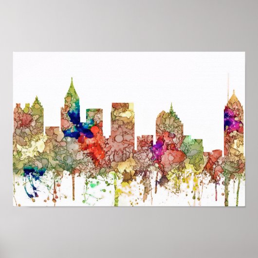 Atlanta Georgia Skyline SG-Faded Glory Poster (Vorne)