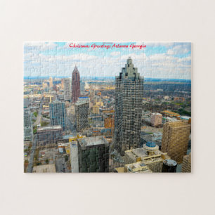Atlanta Georgia Skyline. Weihnachtsgrüße Puzzle