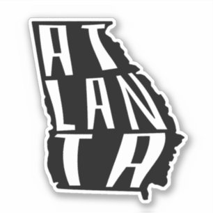 Atlanta, Georgia Staat Kontur - USA Travel Aufkleber