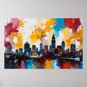 Atlanta, Georgia Stadt-Skyline abstrakte Malerei 2 Poster