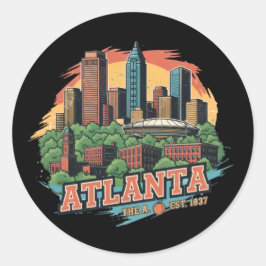 Atlanta Georgia T - Shirt | Südstadt Runder Aufkleber