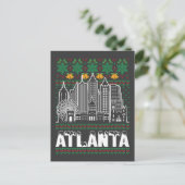 Atlanta Georgia Ugly Christmas Postkarte (Stehend Vorderseite)