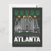 Atlanta Georgia Ugly Christmas Postkarte (Vorne/Hinten)
