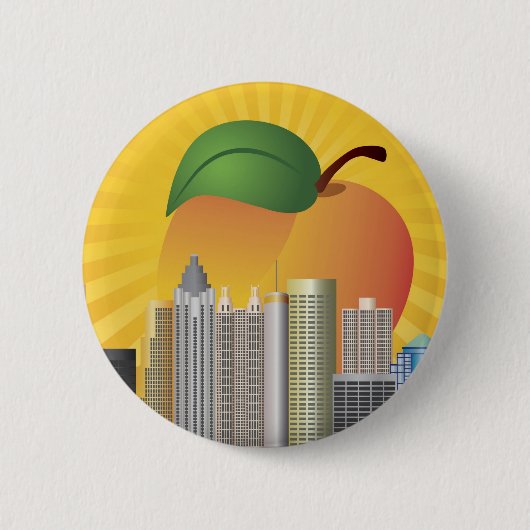 Atlanta Georgia und Pfirsich-Knopf Button (Vorderseite)
