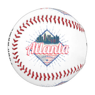 Atlanta Georgia United Staaten Retro Skyline Baseball