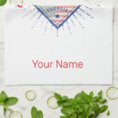 Atlanta Georgia United Staaten Retro Skyline Geschirrtuch (Gefaltet)