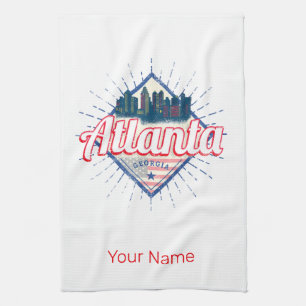 Atlanta Georgia United Staaten Retro Skyline Geschirrtuch