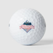 Atlanta Georgia United Staaten Retro Skyline Golfball (Vorderseite)