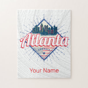Atlanta Georgia United Staaten Retro Skyline Puzzle