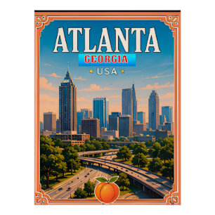 🍑 Atlanta Georgia Urlaubserinnerung Poster