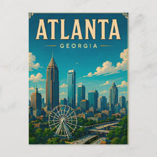 🍑 Atlanta Georgia Urlaubserinnerung Postkarte