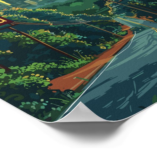 Atlanta Georgia USA Berühmter Reiseort Poster (Ecke)