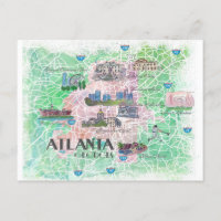 Atlanta Georgia USA Illustrierte Karte