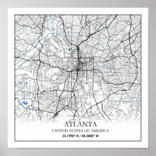 Atlanta Georgia USA Reiseplan Poster