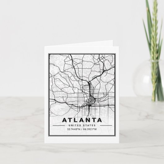 Atlanta Georgia USA Travel City Map Karte (Vorderseite)