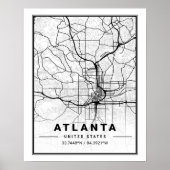 Atlanta Georgia USA Travel City Map Poster (Vorne)