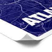 Atlanta, Georgia USA Travel City Map Poster (Ecke)