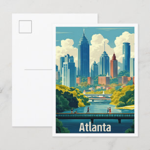 Atlanta Georgia USA Vintage-Reiseillustration Postkarte