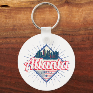 Atlanta Georgia Vereinigte Staaten Retro-Silhouett Schlüsselanhänger