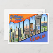 Atlanta, Georgia Vintag Big Letters Postkarte (Vorne/Hinten)