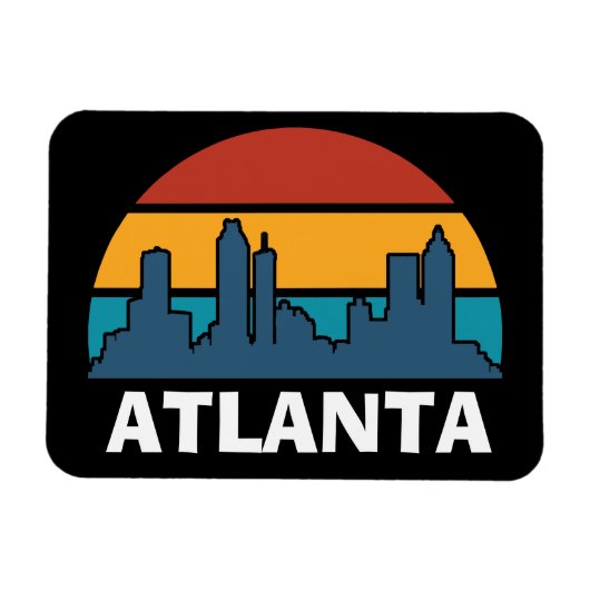 Atlanta Georgia Vintag Sunset Cityscape Foto Magnet (Horizontal)