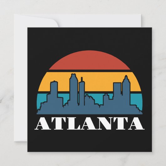 Atlanta Georgia Vintag Sunset Cityscape Karte (Vorderseite)