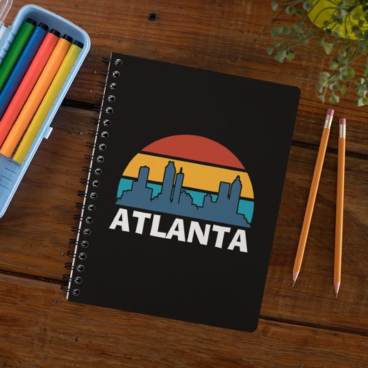Atlanta Georgia Vintag Sunset Cityscape Notebook Notizblock