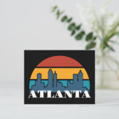 Atlanta Georgia Vintag Sunset Cityscape Postkarte (Stehend Vorderseite)