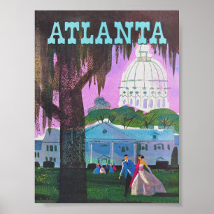 Atlanta Georgia Vintage Travel Poster
