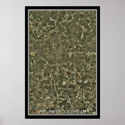 Atlanta Georgia von Space Satellite Map Poster (Vorne)