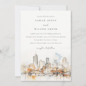 Atlanta Georgia Wasserfarbenlandschaft Hochzeit Einladung (Vorderseite)