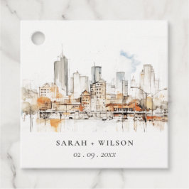 Atlanta Georgia Wasserfarbenlandschaft Hochzeit Geschenkanhänger