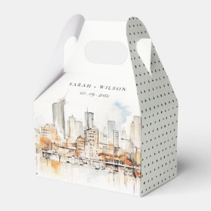 Atlanta Georgia Wasserfarbenlandschaft Hochzeit Geschenkschachtel