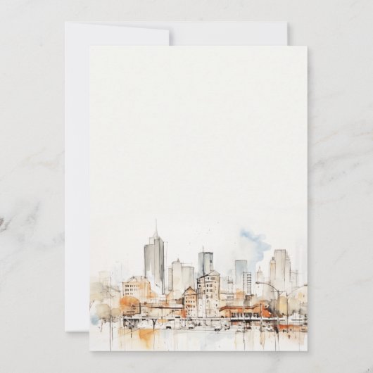 Atlanta Georgia Wasserfarbenlandschaft Hochzeit Save The Date (Rückseite)