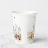 Atlanta Georgia Watercolor Landscape Wedding Pappbecher (Rechts)